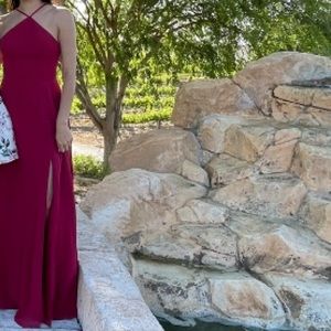 Azize dress size A2( size 2),long dress with slit. Padded in breast area.